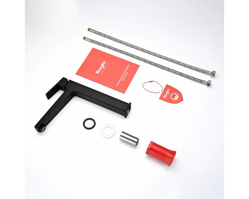 Смеситель Raglo R30.15.06 для раковины высокий монолитный, черный