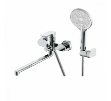 Смеситель Raglo R03.22 для ванны и душа универсальный поворотный излив 30 см, хром