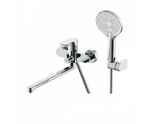 Смеситель Raglo R03.22 для ванны и душа универсальный поворотный излив 30 см, хром