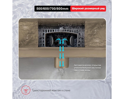 Душевой трап Raglo R650.70.03 700мм, нержавеющая сталь, сатин золотой