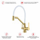 Смеситель Raglo R80.62.03 для кухни с подключением к фильтру съёмный гибкий излив с магнитным фиксатором, сатин золотой