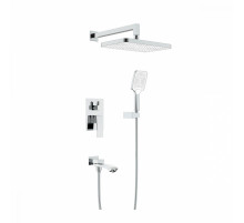 Душевая система Raglo R01.27 для ванны и душа встраиваемая на 3 режима излив поворотный 20 см, хром
