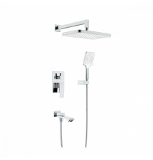 Душевая система Raglo R01.27 для ванны и душа встраиваемая на 3 режима излив поворотный 20 см, хром