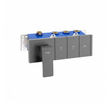 Смеситель Raglo R02.273.09 для ванны и душа встраиваемый на 3 режима (кнопочное управление), графит