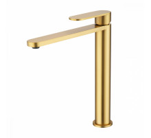 Смеситель Raglo R10.15.03 для раковины высокий монолитный, сатин золотой