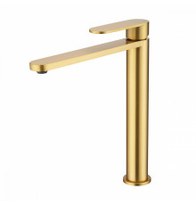 Смеситель Raglo R10.15.03 для раковины высокий монолитный, сатин золотой
