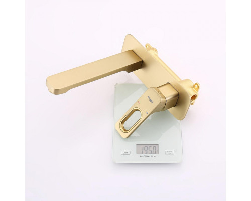 Смеситель Raglo R51.11.03 для раковины встраиваемый монолитный, сатин золотой