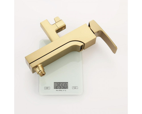 Душевая система Raglo R02.24.03 для ванны и душа излив поворотный 20 см, сатин золотой