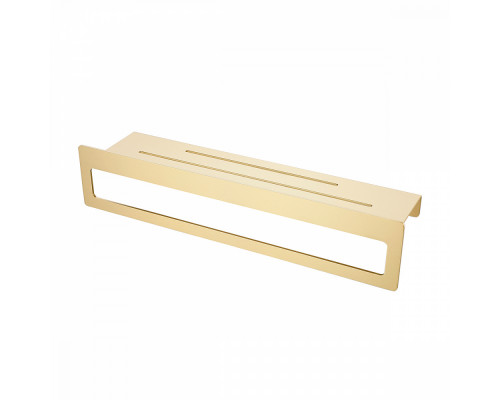 Полка для ванны и душа Raglo R340.04.03 прямая с держателем для полотенца 400 мм,сатин золотой