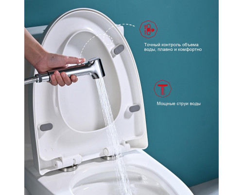 Смеситель Raglo R03.12 для раковины с гигиеническим душем монолитный, хром