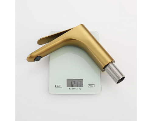 Смеситель Raglo R21.10.03 для раковины монолитный, сатин золотой