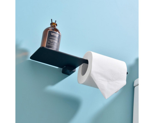 Держатель для туалетной бумаги Raglo R301.03.06 с полкой,черный