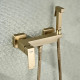Смеситель Raglo R01.51.03 с гигиеническим душем настенный , сатин золотой