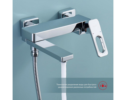 Смеситель Raglo R51.30 для ванны и душа настенный излив поворотный 15 см, хром