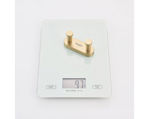 Крючок для полотенец Raglo R300.052.03 двойной,сатин золотой