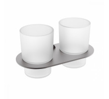 Стакан для зубных щеток с держателем Raglo R300.08.09 двойной,графит