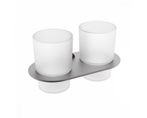 Стакан для зубных щеток с держателем Raglo R300.08.09 двойной,графит