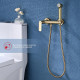 Смеситель Raglo R03.51.03 с гигиеническим душем настенный , сатин золотой