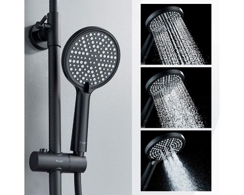 Душевая система Raglo R31.24.06 для ванны и душа излив поворотный 15 см, черный