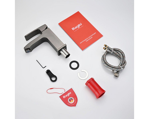 Смеситель Raglo R01.10.09 для раковины монолитный, графит