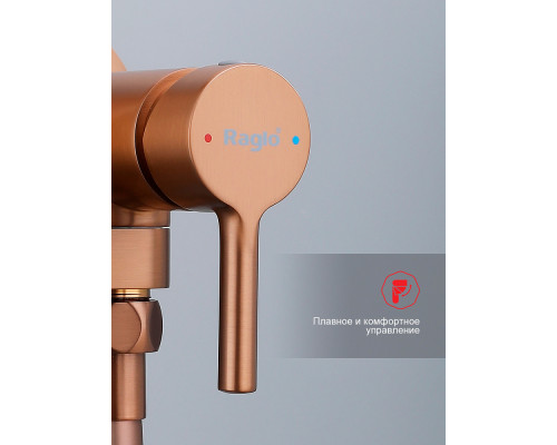 Смеситель Raglo R20.54.06 с гигиеническим душем встраиваемый , матовая медь