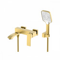 Смеситель Raglo R01.30.03 для ванны и душа настенный излив поворотный 15 см, сатин золотой