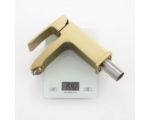 Смеситель Raglo R01.10.03 для раковины монолитный, сатин золотой