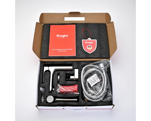 Смеситель Raglo R03.12 для раковины с гигиеническим душем монолитный, хром