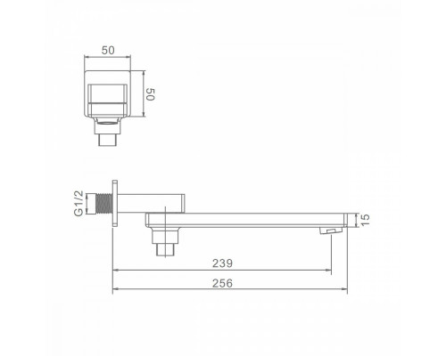 Встраиваемый наполнитель Raglo R473.73.09 для ванны и душа излив поворотный 25см с функцией переключения латунь, графит