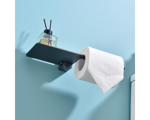 Держатель для туалетной бумаги Raglo R301.03.09 с полкой,графит