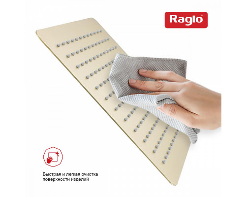 Лейка душевая верхняя Raglo R451.55.03 тропический душ 300*300мм нержавеющая сталь, Сатин золотой