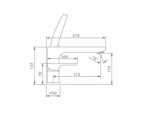 Смеситель Raglo R03.31.03 на борт ванны врезной монолитный, сатин золотой