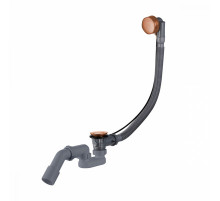 Слив-перелив для ванны Raglo R600.30.33 полуавтоматический (с тросиком), латунь/пластик, матовая медь