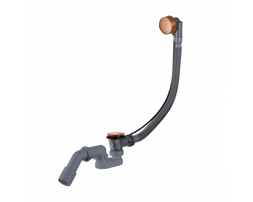 Слив-перелив для ванны Raglo R600.30.33 полуавтоматический (с тросиком), латунь/пластик, матовая медь