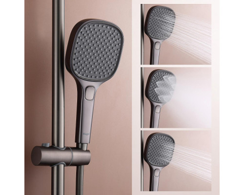 Душевая система Raglo R22.26.09 для ванны и душа с термостатом излив поворотный 15 см, графит