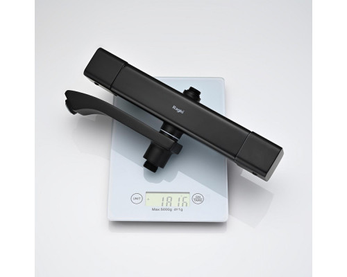 Душевая система Raglo R01.26.06 для ванны и душа с термостатом излив поворотный 15 см, черный