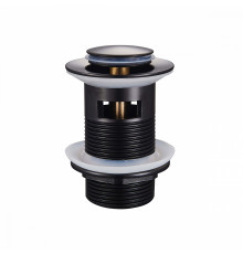 Донный клапан для раковины Raglo R600.05.06 c переливом (клик-клак), латунь, черный