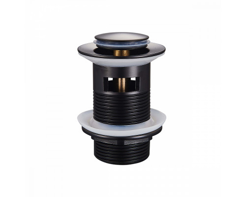 Донный клапан для раковины Raglo R600.05.06 c переливом (клик-клак), латунь, черный