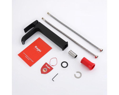 Смеситель Raglo R02.15.06 для раковины высокий монолитный, черный