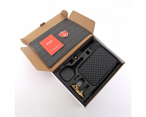 Душевая система Raglo R30.27.06 для ванны и душа встраиваемая на 3 режима излив поворотный 20 см, черный