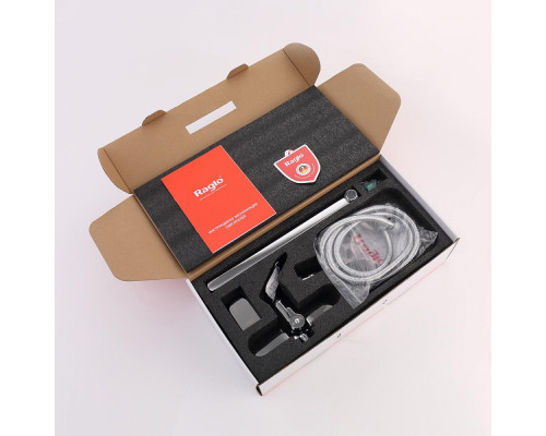 Смеситель Raglo R03.22 для ванны и душа универсальный поворотный излив 30 см, хром