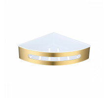 Полка для ванны и душа Raglo R340.01.03 угловая с крючками,сатин золотой