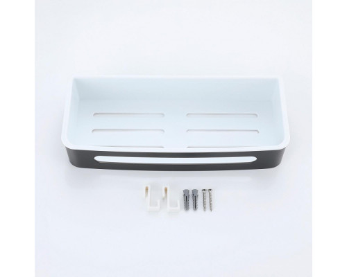 Полка для ванны и душа Raglo R340.02.09 прямая с крючками,графит