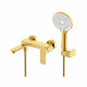 Смеситель Raglo R03.30.03 для ванны и душа настенный излив поворотный 15 см, сатин золотой