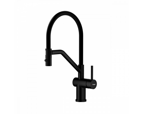 Смеситель Raglo R86.41.06 для кухни съёмный гибкий излив с магнитным фиксатором, черный