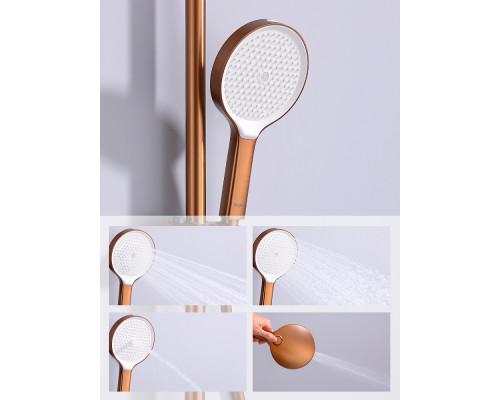 Душевая система Raglo R07.24.33 для ванны и душа излив поворотный 20 см, матовая медь