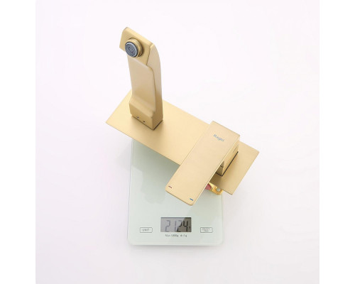 Смеситель Raglo R01.11.03 для раковины встраиваемый монолитный, сатин золотой