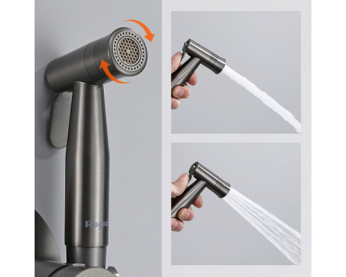 Смеситель Raglo R10.52.09 с гигиеническим душем встраиваемый , графит