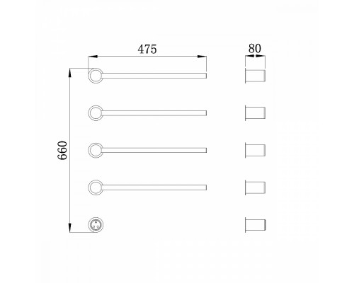 Полотенцесушитель электрический RAGLO R350.52.09 встраиваемый сенсорный с терморегулятором , графит