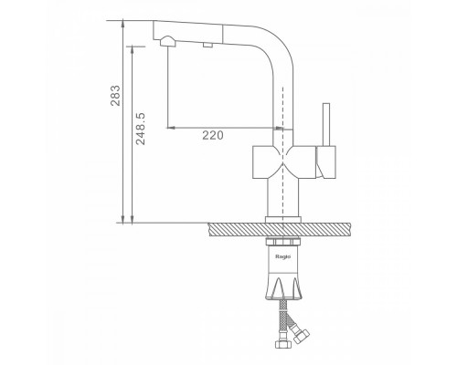 Смеситель Raglo R86.49.06 для кухни с выдвижным изливом, черный